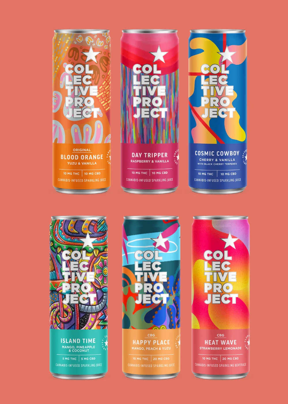 COLLECTIVE PROJECT - Original Blood Orange & Yuzu & Vanilla (THC:CBD 1:1) 355mL Sparkling Beverage
