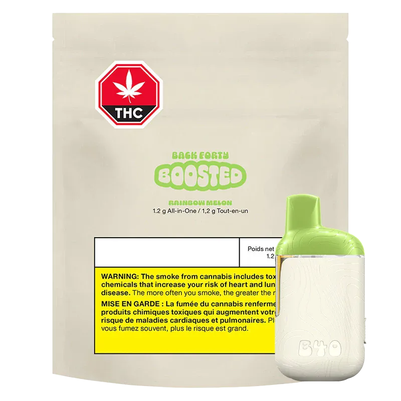 Back Forty Rainbow Melon BOOSTED 1.2g Disposable Vape