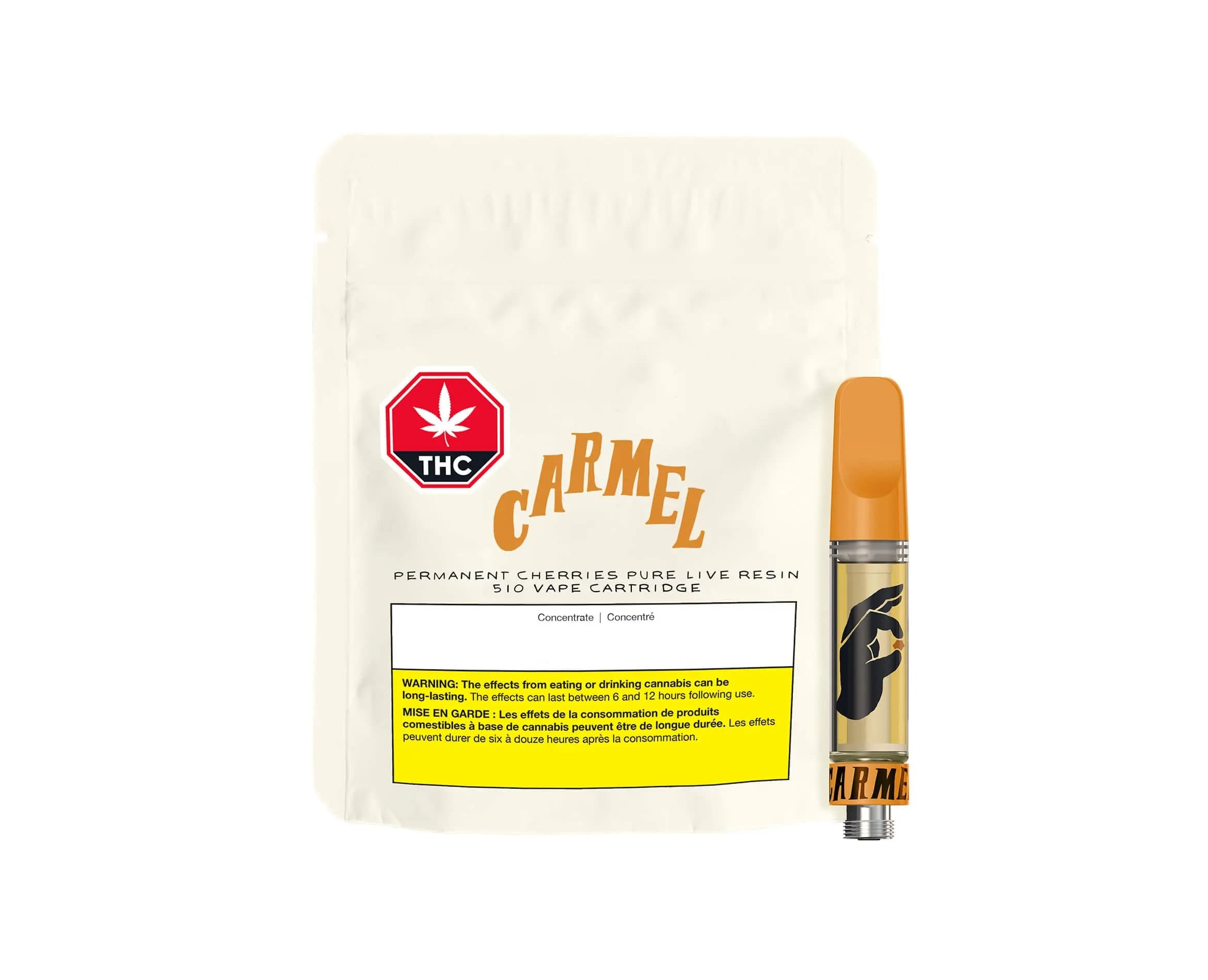 Carmel Permanent Cherreis Pure Live Resin 1g Prefilled Vape Cartridge